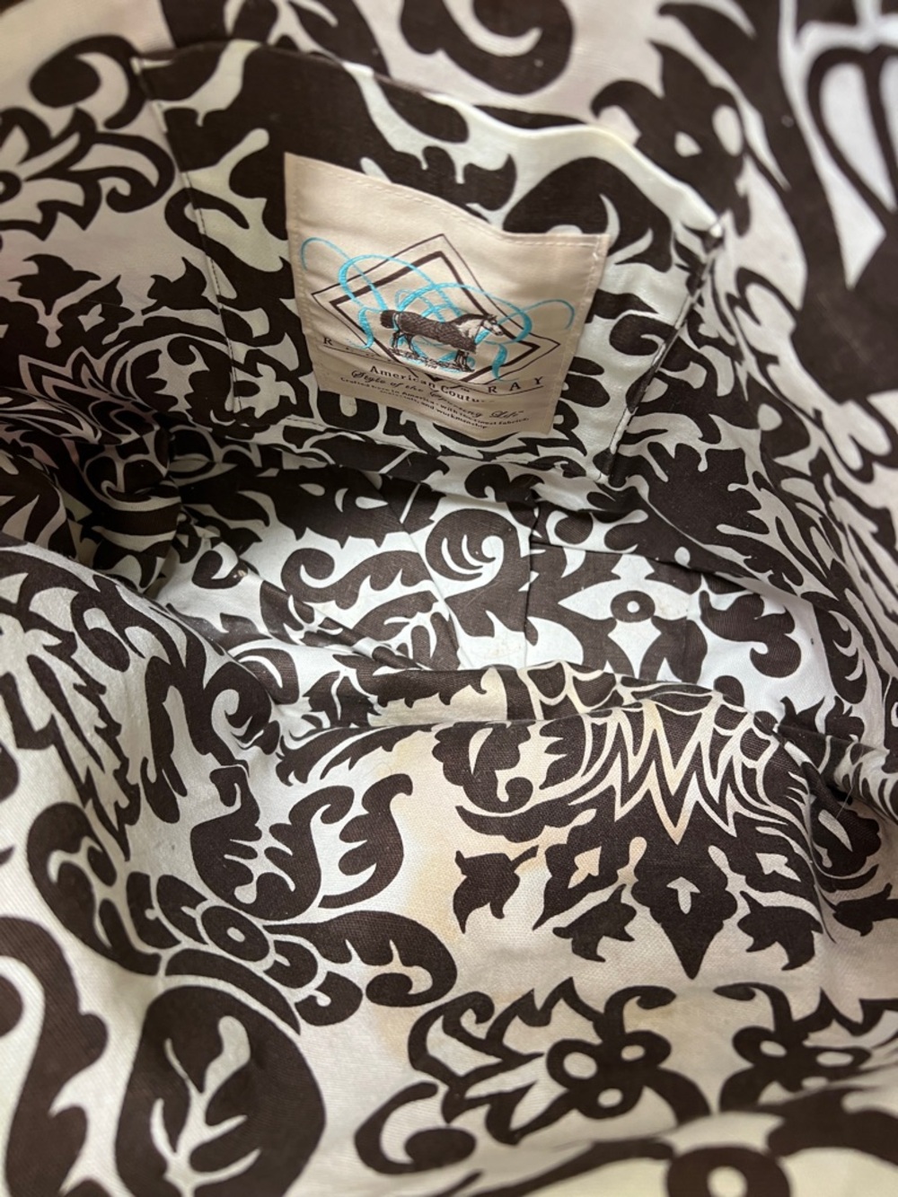 Rebecca Ray American couture blue ribbon pink brown maryann horse tote bag purse - Picture 12 of 14